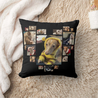 Almofada Colagem de Fotos de Coração Personalizado para Cãe