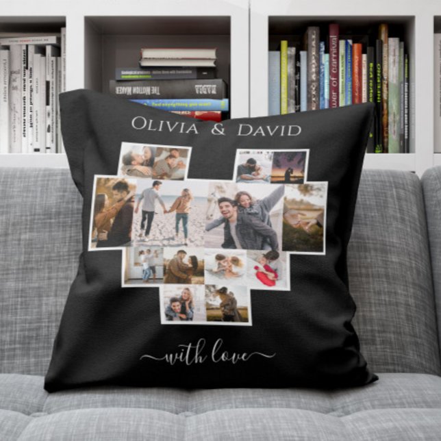Almofada Colagem de Fotos do Dia de os namorados de Amor Pr (Criador carregado)