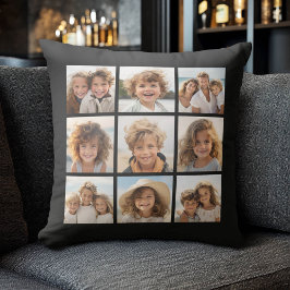 Almofada Colagem de Fotos do Instagram com 9 fotos quadrada