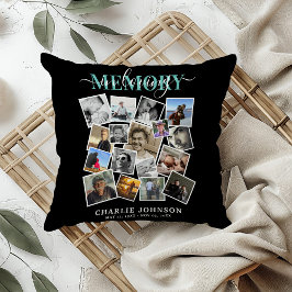 Almofada Colagem de Fotos Em Memória Carinhosa Memorial