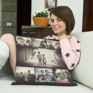 Almofada Colagem de Fotos Escura dos Melhores Amigos do Mod