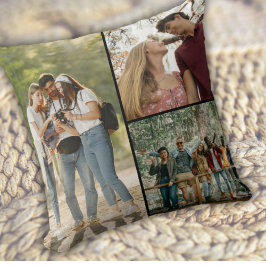 Almofada Colagem de Fotos Família Amigos Lembrança Presente