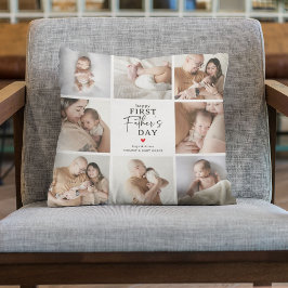 Almofada Colagem de Fotos 'Feliz Primeiro Dia dos Pais' Lem