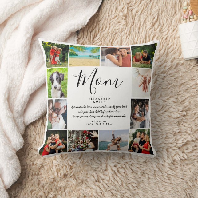 Almofada Colagem de Fotos Moderna do Script 12 da Cotação M (Cobertor)