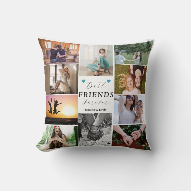 Almofada Colagem de Fotos Moderna dos Melhores Amigos para  (Frente)