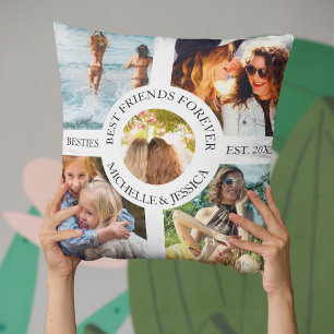 Almofada Colagem de Fotos Moderna dos Melhores Amigos para 