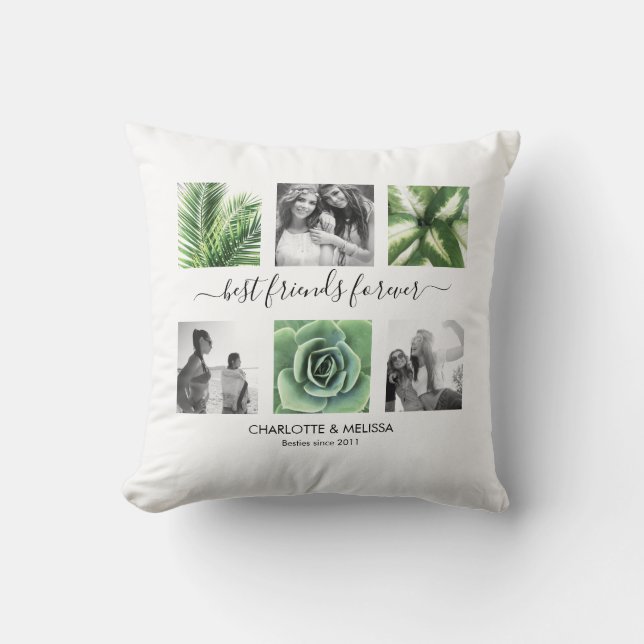 Almofada Colagem de fotos para sempre dos melhores amigos m (Frente)