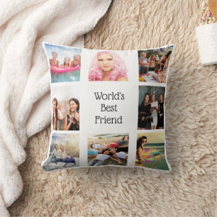 Almofada Colagem de fotos personalizada BFF do melhor amigo