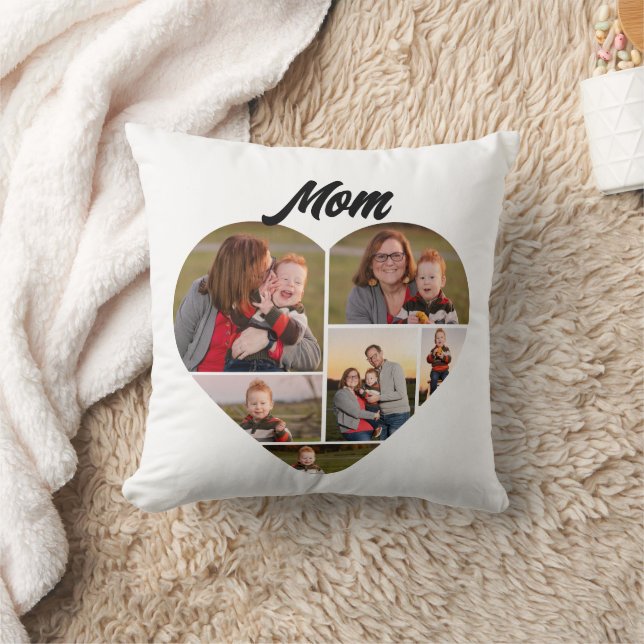 Almofada Colagem de Fotos Personalizada da Família em Forma (Cobertor)