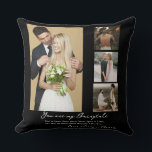 Almofada Colagem de Fotos Personalizada de Dia de Casamento<br><div class="desc">Travesseiro decorativo de Colagem de Fotos do Dia de Casamento Personalizado Elegante</div>