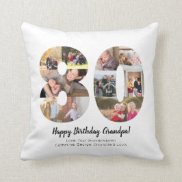 Almofada Colagem de Fotos Personalizadas com Número Moderno