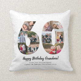 Almofada Colagem de Fotos Personalizadas de Número Moderno