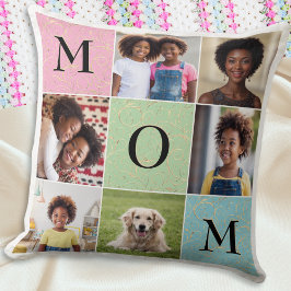 Almofada Colagem de Fotos Personalizadas Elegantes para Mam