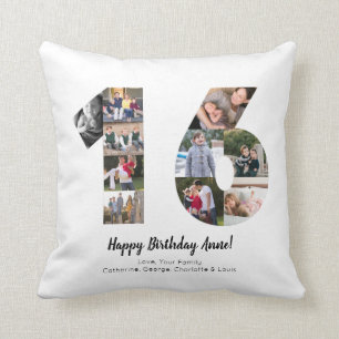 Almofada Colagem de Fotos Personalizadas Moderno 16º Cumpri