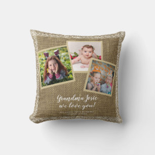 Almofada Colagem de Fotos Personalizadas "Nós Amamos Vovó"