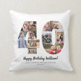 Almofada Colagem de Fotos Personalizadas Número 40 Moderno
