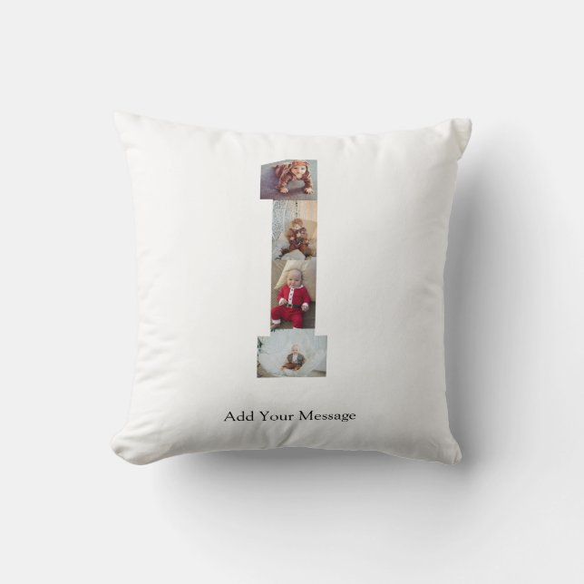 Almofada Colagem de Fotos Preto e Branco Número 1 (Frente)