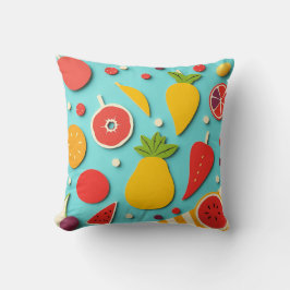 Almofada Colagem de Frutas do estilo 1960s