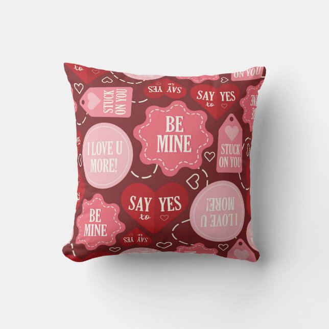 Almofada Colagem de Notas de Amor Romântica (Frente)