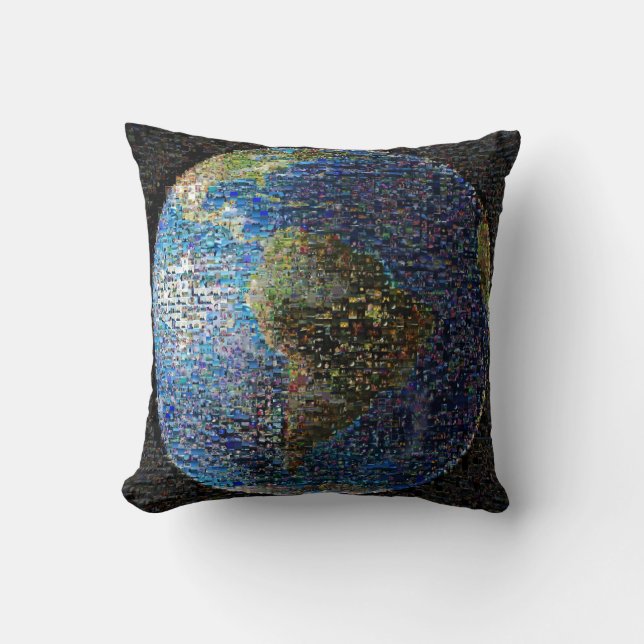 Almofada Colagem de Ondas Terrestres (Frente)