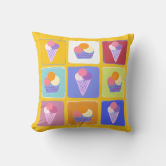 Almofada Colagem de sorvetes coloridos