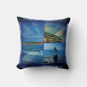 Almofada Colagem do Sparkle de Praia, Cushion do Quadro de