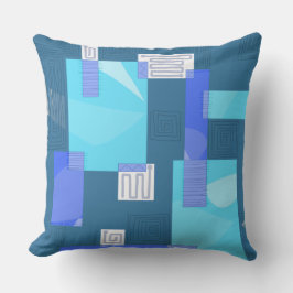 Almofada Colagem Egípcia Maz - Branco azul-azul-turquesa