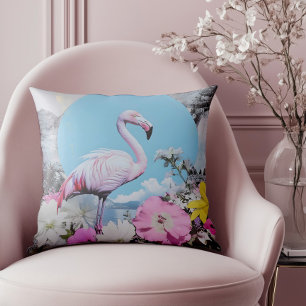 Almofada Colagem Flamingo Cor-de-Rosa