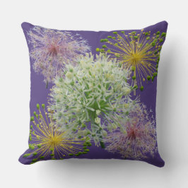 Almofada Colagem Flor de Alho Branco Estética