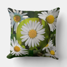 Almofada Colagem Floral de Verão com Flor de Margarida Capr