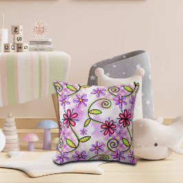 Almofada Colagem Floral do Arco-Íris Holográfico