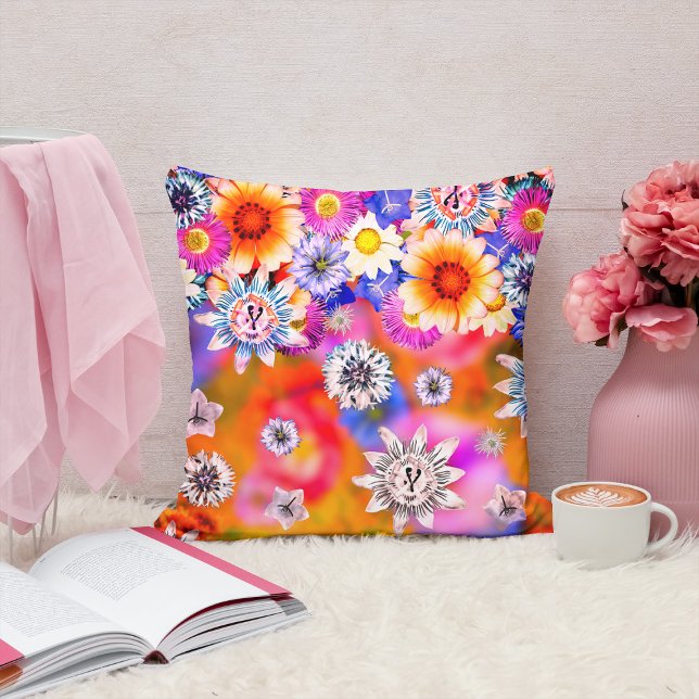 Almofada Colagem Floral Rosa Girly Artsy Decorativa Trabalh (Criador carregado)