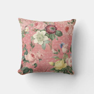 Almofada Colagem Francesa Elegante de Rosas Vintage