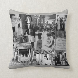 Almofada Colagem histórica da foto do Suffragette de Alice