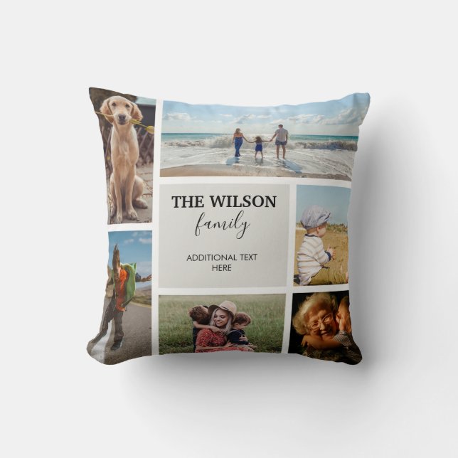 Almofada Colagem Personalizada 6 Memórias da Família de Fot (Frente)