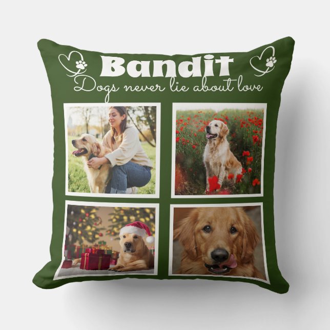 Almofada Colagem personalizada de cães da família 4 (Frente)