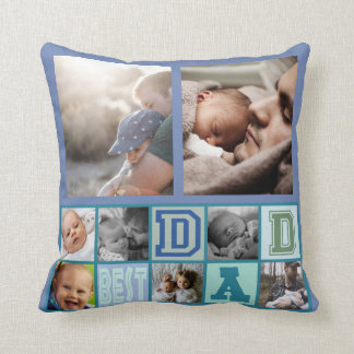 Almofada Colagem personalizada de fotografias do melhor pai