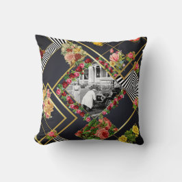 Almofada Colagem Vintage Retro com rendas e flores