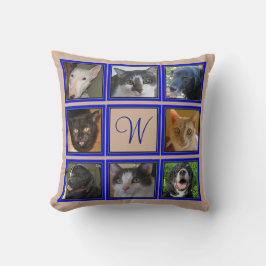 Almofada Colar de 9 Fotos Personalizado-Quadro Azul-Tn
