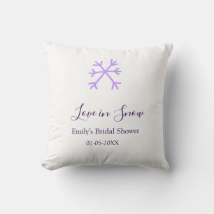 Almofada Colar de chuveiro de noiva Love in Snow roxas floc