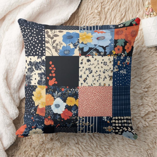 Almofada Colcha Clássica de Patchwork Country - Botânicos O (Cobertor)