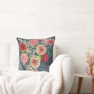 Almofada colcha de arte projetada bouquet de rosas travesse