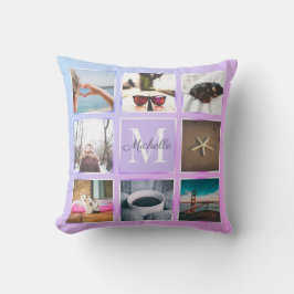 Almofada Colcha Quadrada de 8 Fotos Roxo Personalizado
