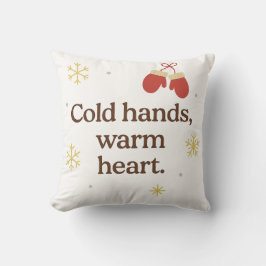 Almofada Cold Hands, Warm Heart – Cozy Winter Throw Pillow 
