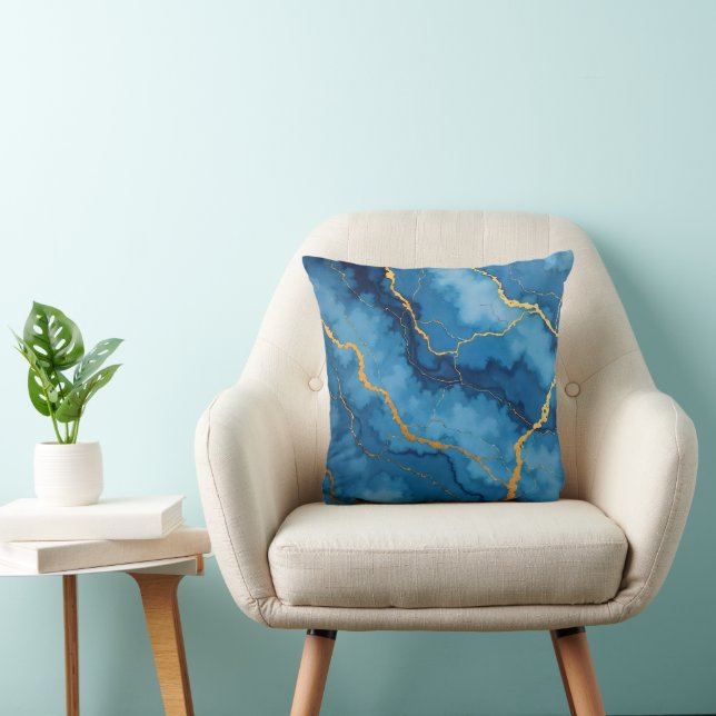 Almofada Coleção Azure Azure Dourada Marble Trendy (Cadeira)