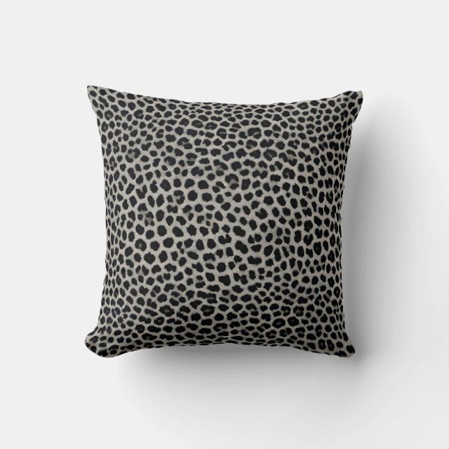 Almofada Coleção Branca de Leopardo Elegante Moderna de Lux (Frente)