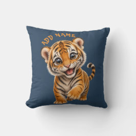 Almofada Coleção de Animais Bebês Ativos Fofos Tigre Azul E