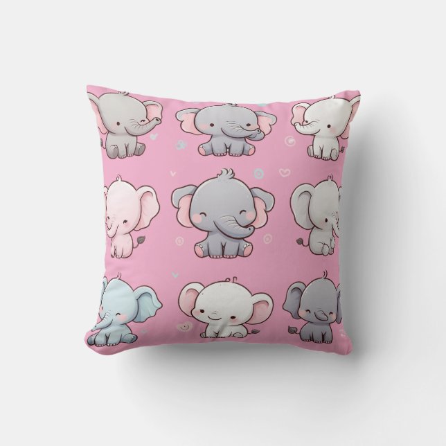 Almofada Coleção de Design de Elefante Adorável para Casa F (Frente)