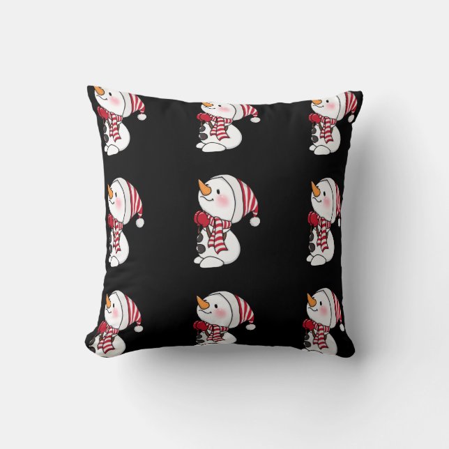 Almofada Coleção de Férias de inverno, Frosty Snowman Desig (Frente)