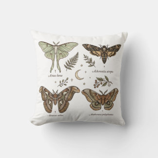 Almofada Coleção de Mariposas Vintage Entomologia Dark Cott